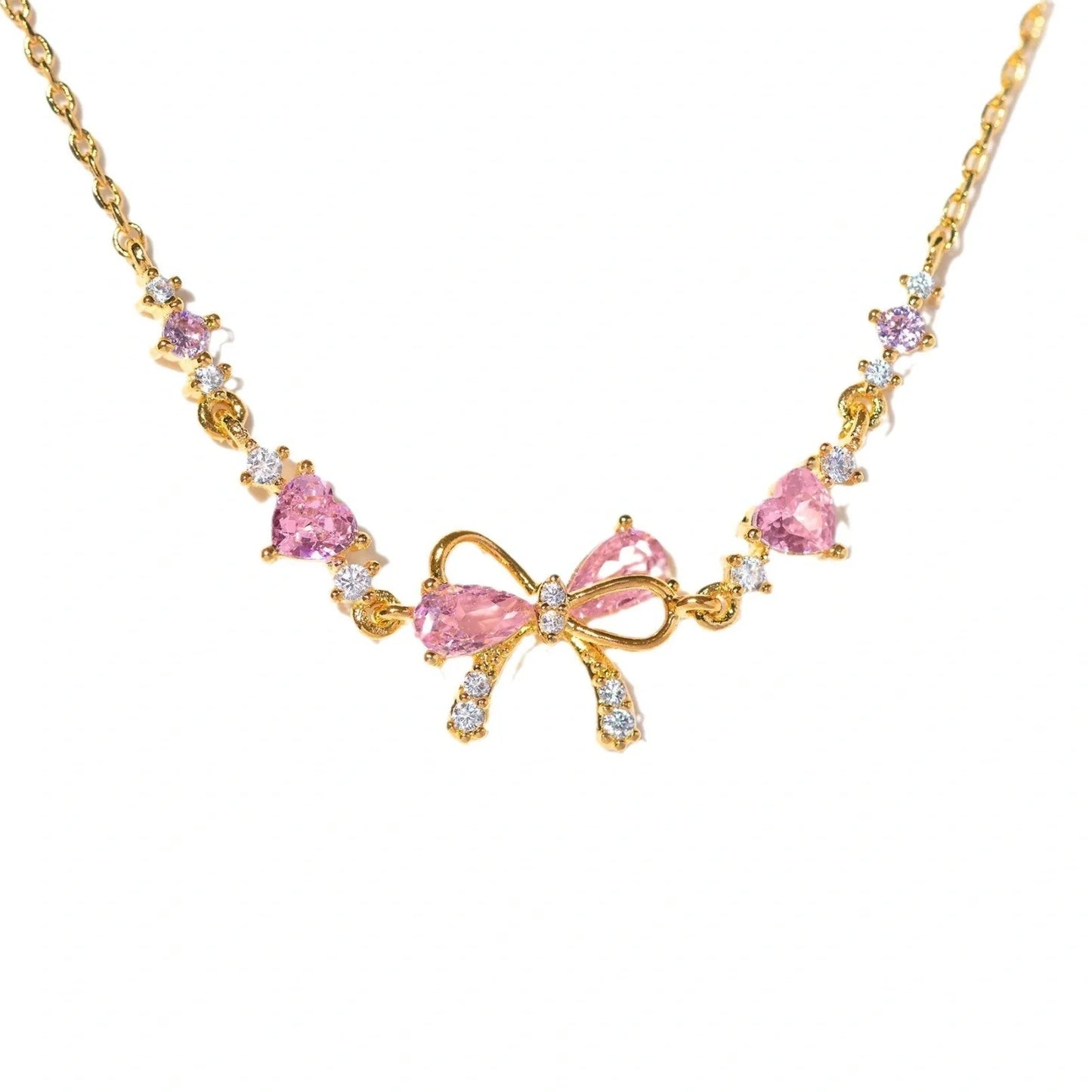 Charming rhinestone heart bracelet with bow, perfect for Valentine's Day