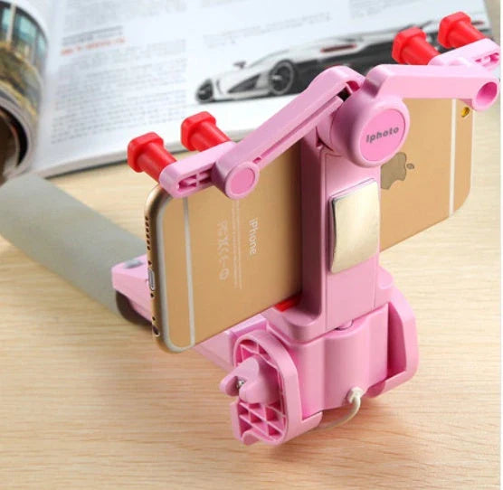 Panoramic 360-degree Rotating Bluetooth Selfie Stick with premium stainless steel and engineering plastic construction