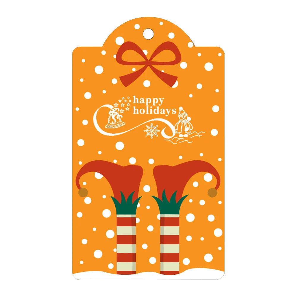 Festive car ornament hanging from rearview mirror with Christmas designs