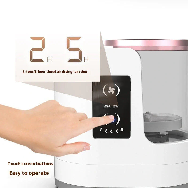 Rechargeable electric makeup brush cleaner with drying chamber