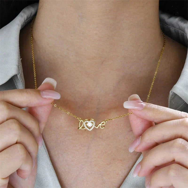 Titanium steel necklace with elegant clavicle chain design, a fashionable accessory for Valentine's Day