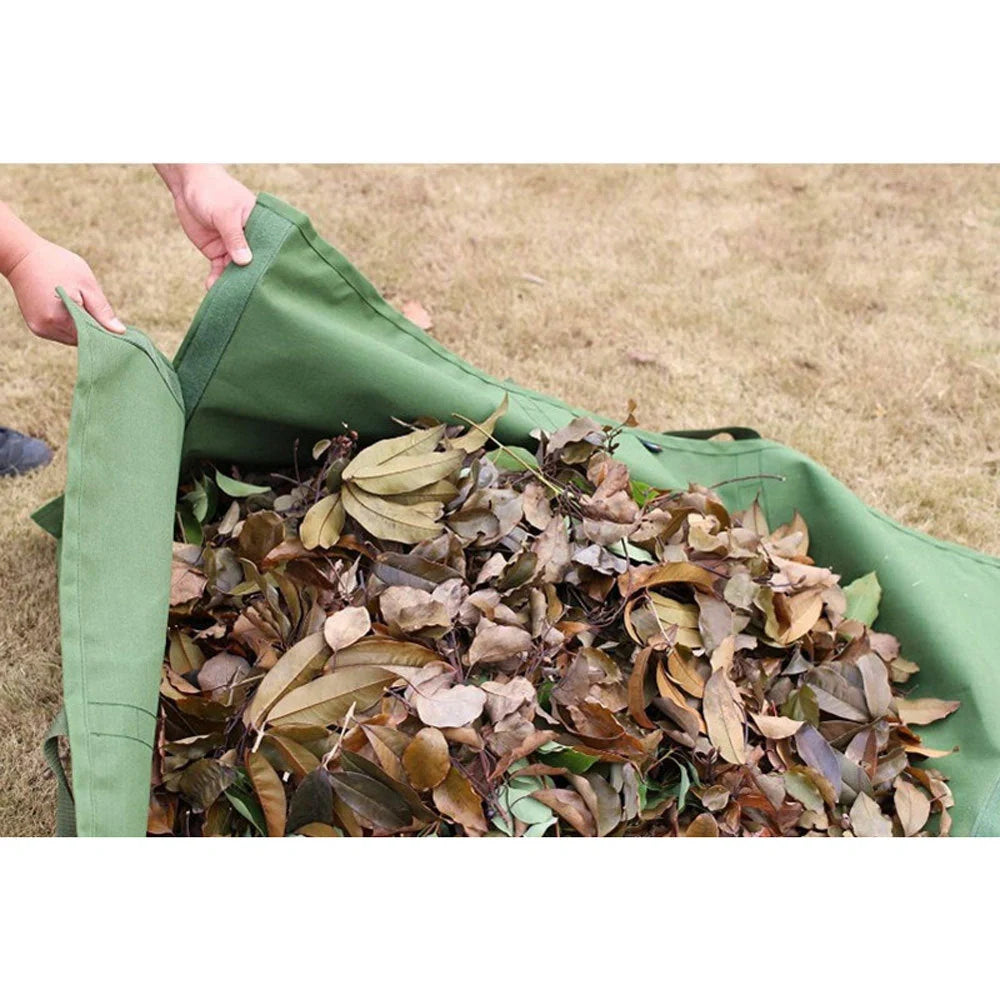 Heavy-duty recyclable garden waste tarpaulin bag in green, grey, or black