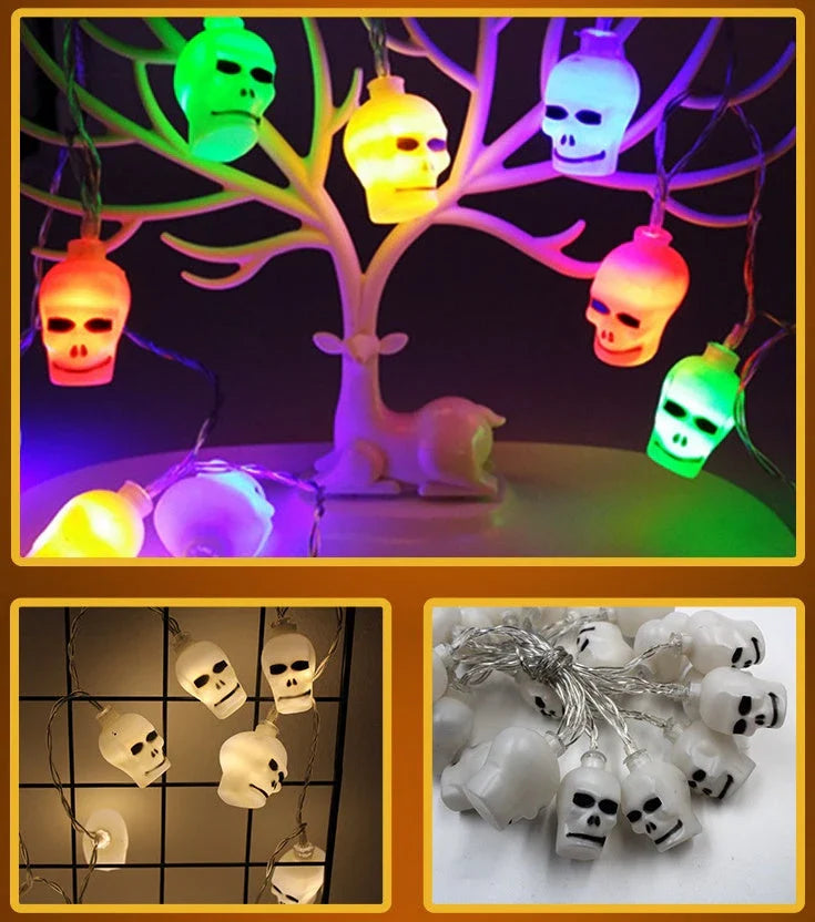 Spooktacular Halloween string lights with pumpkins, ghosts, and other festive decorations