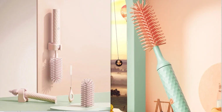 Electric Silicone Bottle Brush with 360-degree rotation for cleaning baby bottles and pacifiers