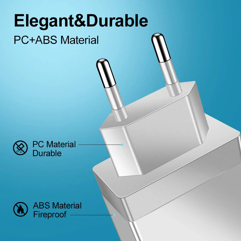 4-Port High-Speed USB Wall Charger with Quick Charge 3.0 Technology for Simultaneous Charging of Multiple Devices