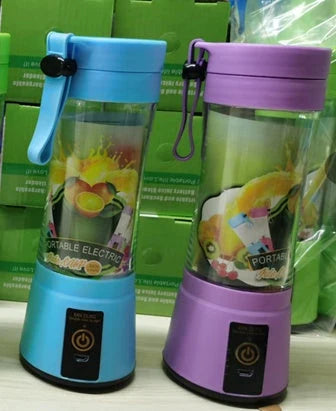 Portable smoothie blender with USB rechargeable battery, six-blade design, and automatic cleaning function for on-the-go healthy nutrition.
