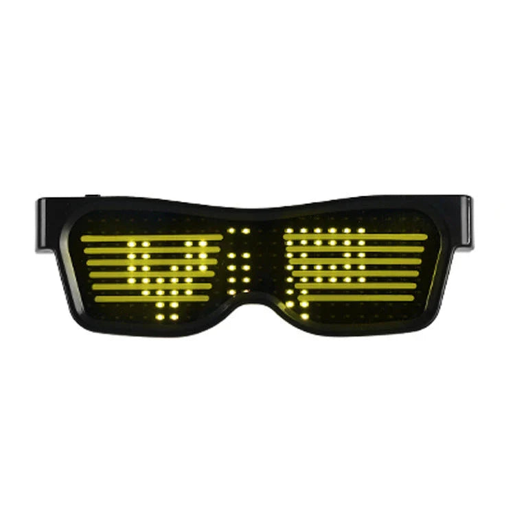 Multicolor LED party glasses with dynamic flashing light effects, suitable for various events and celebrations