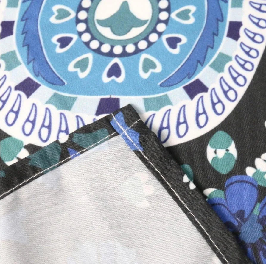Printed mandala design wall hanging tapestry in various colours and sizes