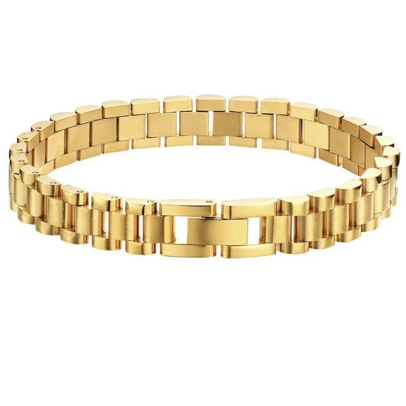Stylish titanium steel bracelet watch for women with geometric design and adjustable length.