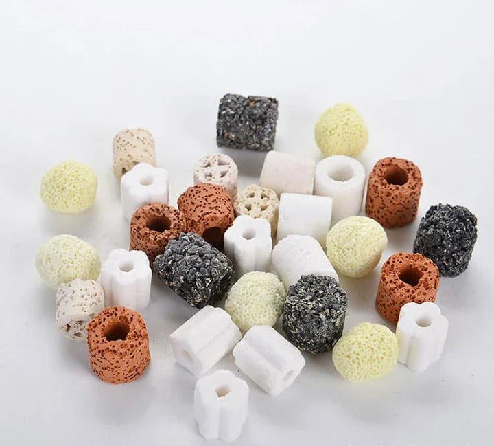 Premium ceramic stones in various colours and sizes, designed to elevate the aesthetics of aquariums and terrariums