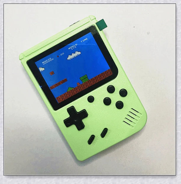Mini New Retro Gaming Video Console with 400 classic games, vibrant 3-inch colour display, and rechargeable battery for portable gaming on the go.