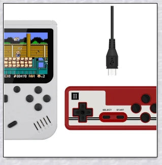 Mini New Retro Gaming Video Console with 400 classic games, vibrant 3-inch colour display, and rechargeable battery for portable gaming on the go.
