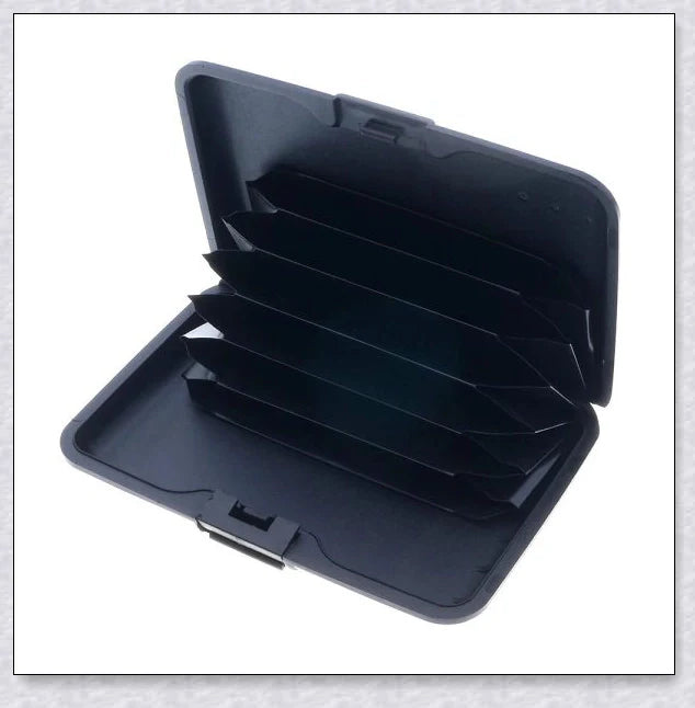 Pocket Business Waterproof Wallet Card Holder made of aluminium and ABS plastic, designed to protect against hacking and accidental scanning