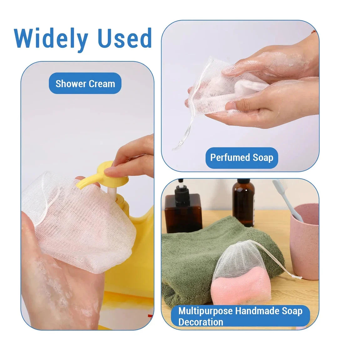 Hangable Foaming Mesh Soap Pouch that creates a luxurious lather and gently exfoliates skin