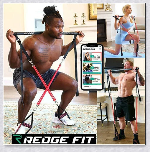 Redge Portable All-In-One Gym Machine with adjustable resistance bands for a full-body workout at home or on the go
