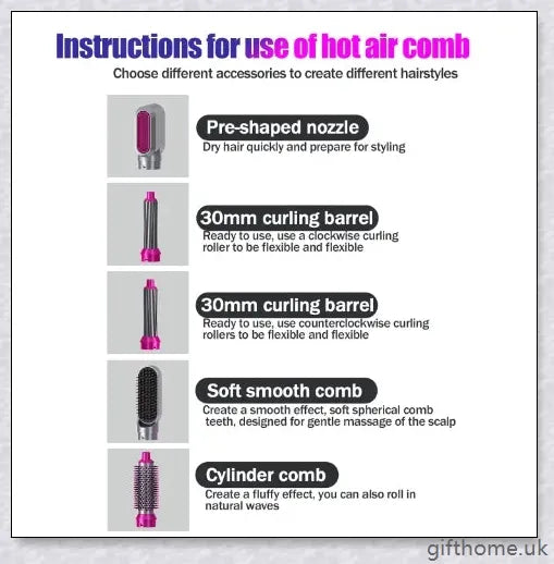 Dyson Airwrap Hair Styler Accessories with multiple styling attachments for creating a variety of hairstyles