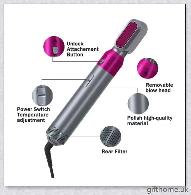 Dyson Airwrap Hair Styler Accessories with multiple styling attachments for creating a variety of hairstyles