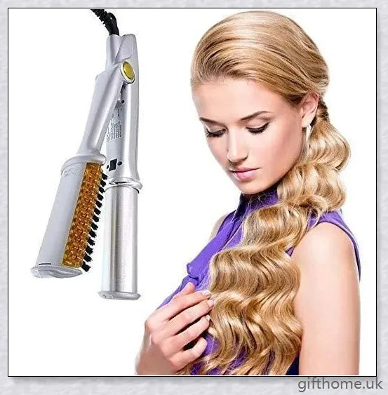 Instyler Max Rotating Hair Iron with heated rotating barrel, precision-aligned bristles, and ceramic floating plate for salon-quality hairstyles at home