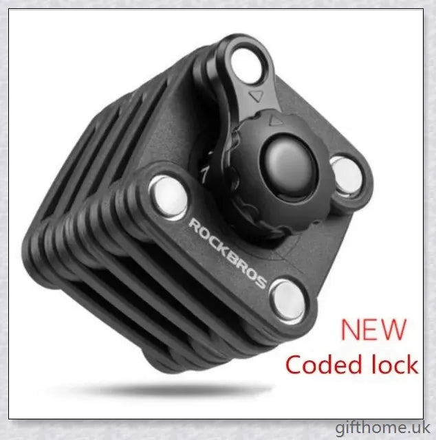 A heavy-duty black bicycle anti-theft chain lock with a folding design and scratch-resistant ABS casing