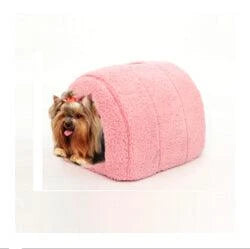 Comfortable arch-shaped breathable cotton cat house in pink colour