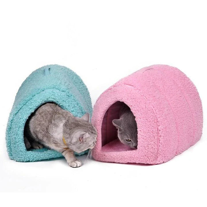 Comfortable arch-shaped breathable cotton cat house in pink colour