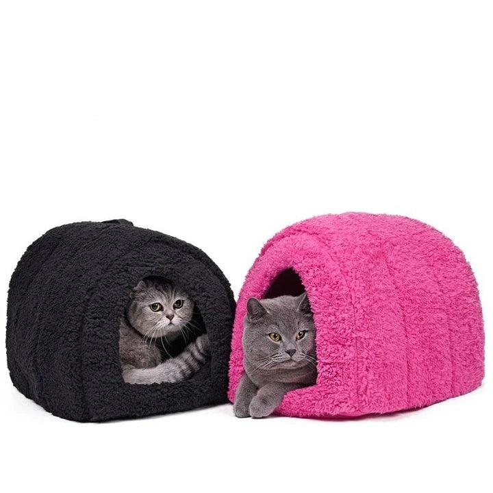 Comfortable arch-shaped breathable cotton cat house in pink colour