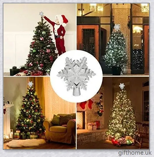 GiftHome UK Christmas Tree Topper With Snowflake Projector