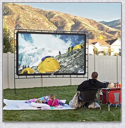 Portable Outdoor Movie Projector Screen - 150 inch, lightweight and versatile for home cinema, presentations, and more