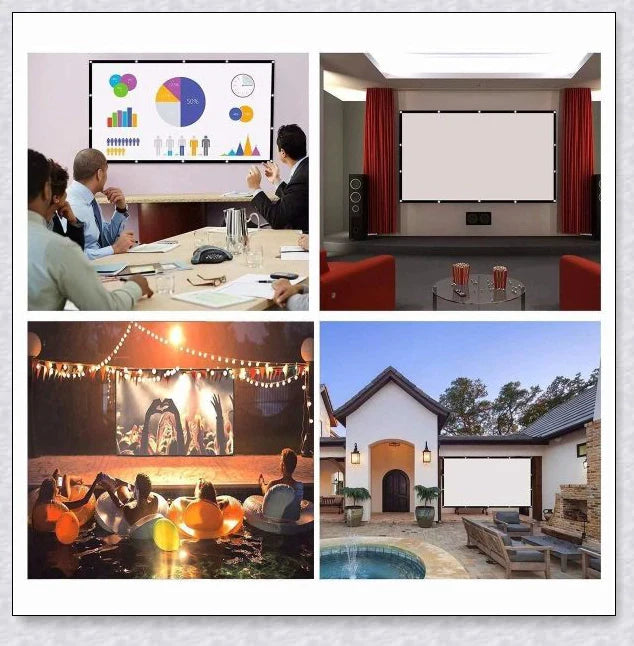 Portable Outdoor Movie Projector Screen - 150 inch, lightweight and versatile for home cinema, presentations, and more