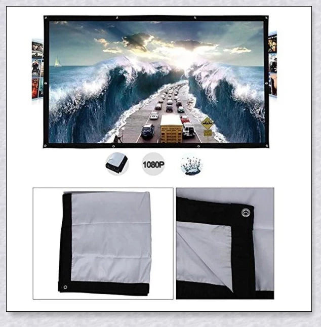 Portable Outdoor Movie Projector Screen - 150 inch, lightweight and versatile for home cinema, presentations, and more