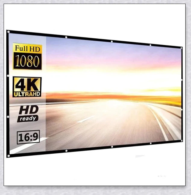 Portable Outdoor Movie Projector Screen - 150 inch, lightweight and versatile for home cinema, presentations, and more
