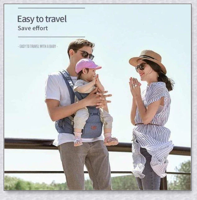 Proactive Sunveno Explorer Baby Carrier in grey, navy, and black colours with adjustable straps and breathable mesh and cotton materials