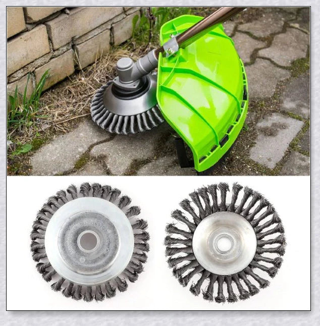 Unbreakable wired trimmer blade made from high-grade steel alloy for cutting through weeds, grass, and branches efficiently