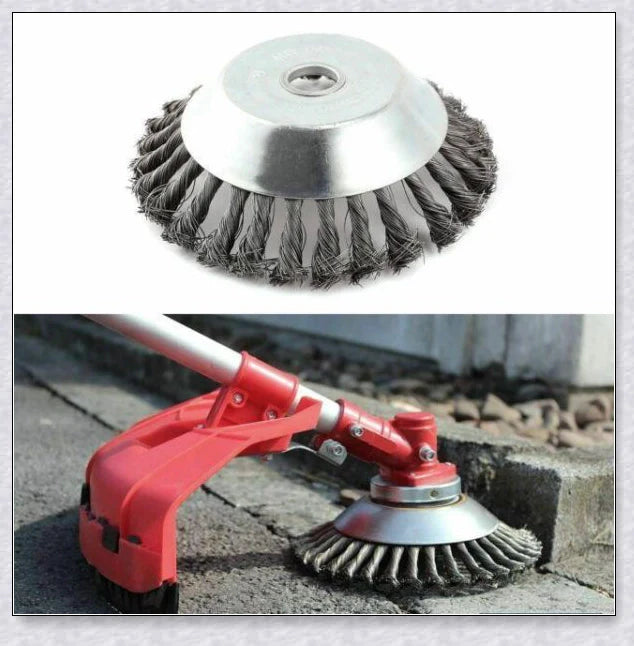 Unbreakable wired trimmer blade made from high-grade steel alloy for cutting through weeds, grass, and branches efficiently