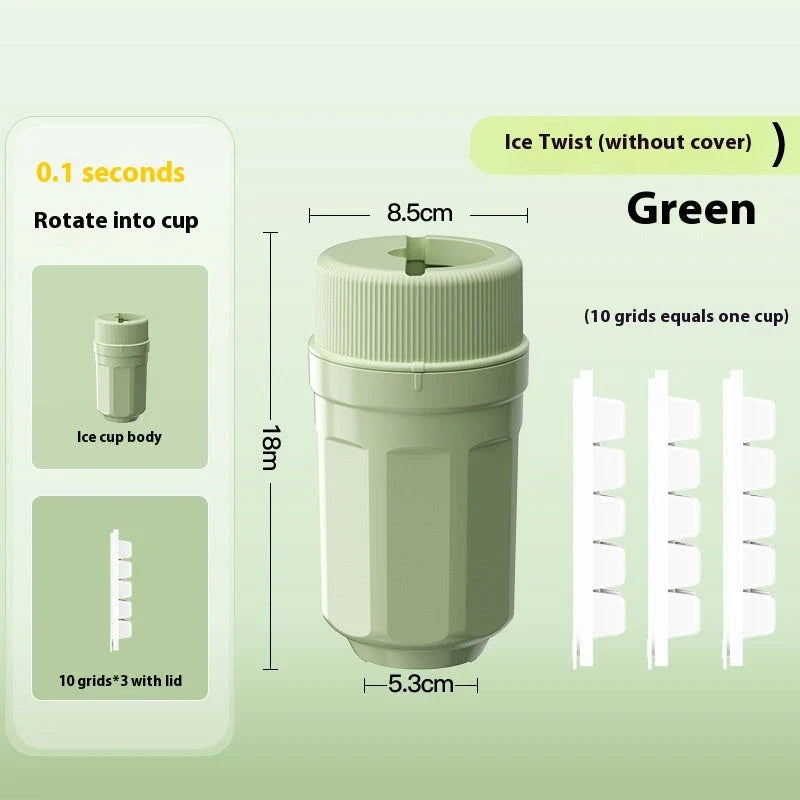 Twist ice cube tray with rotating release mechanism, perfect for freezers and refrigerators