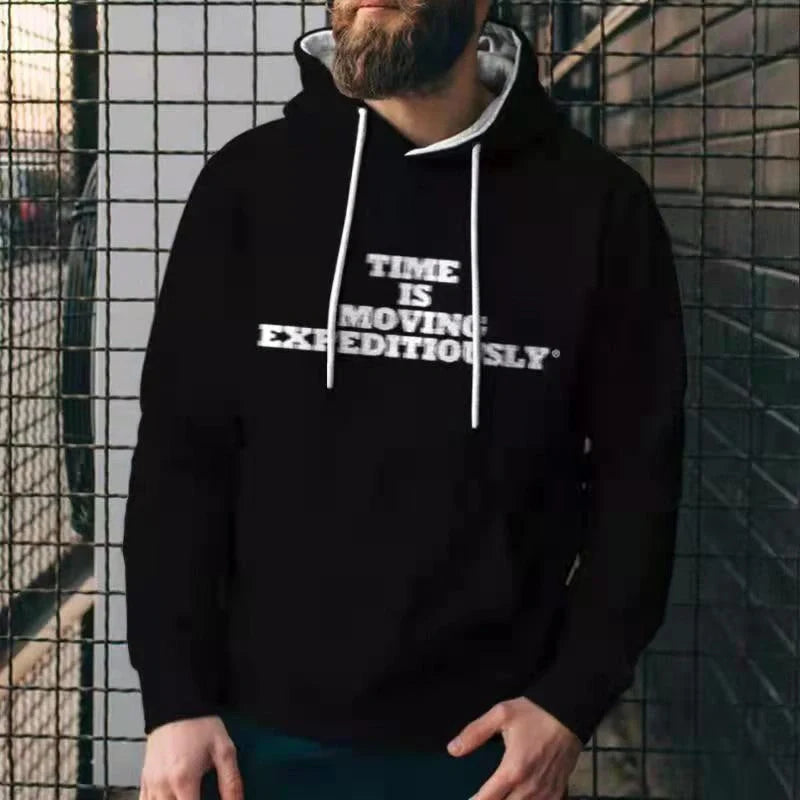 Men's casual solid colour hoodies with 3D print design