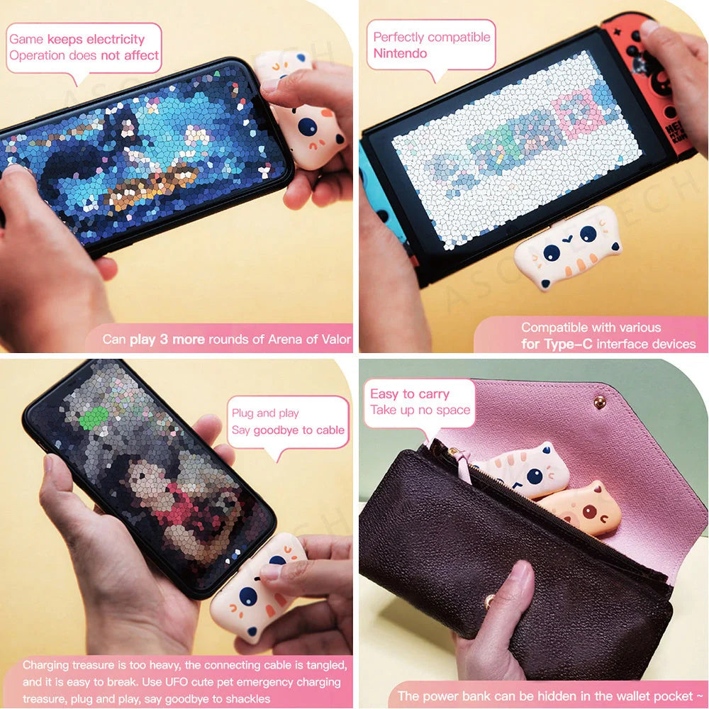DuoXin Spaceship Cute Pet Portable Charger with cute cat design