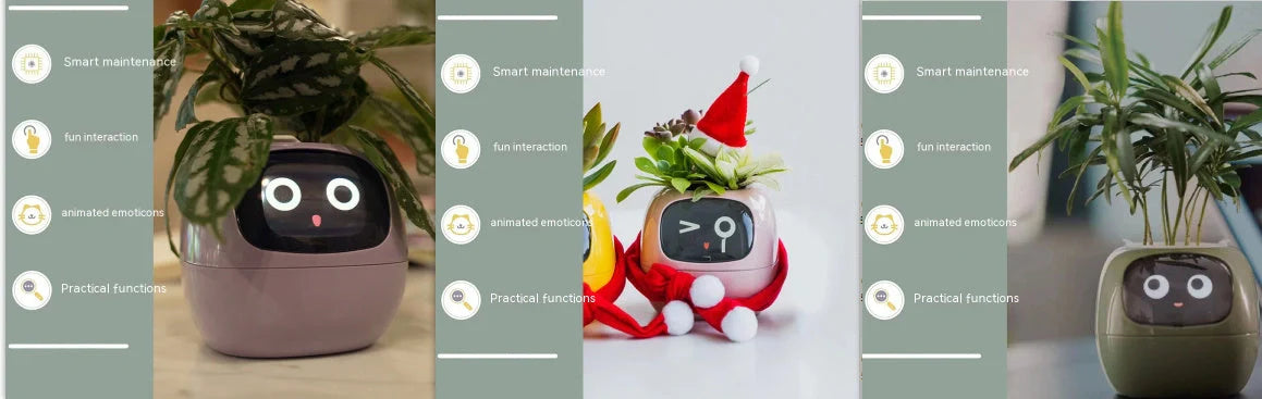 Smart Planter with AI and 7 sensors for easy plant care in various colours