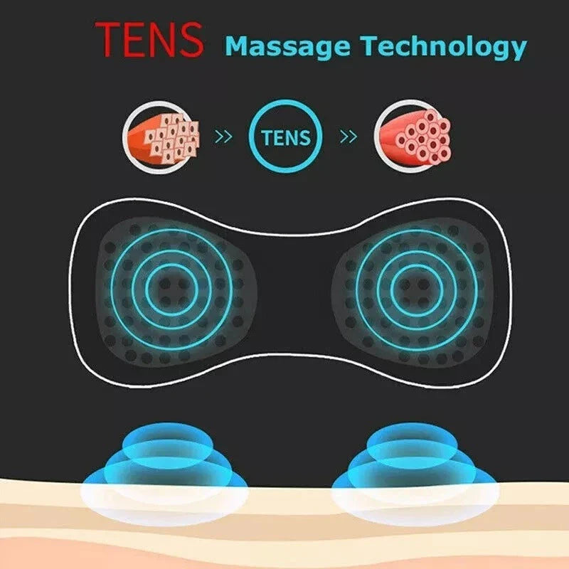 Compact rechargeable electric massager for relieving neck and shoulder tension