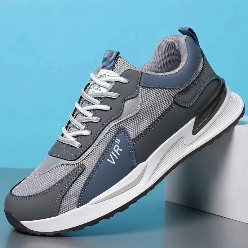 Stylish color block mesh sneakers for men in various colors and sizes