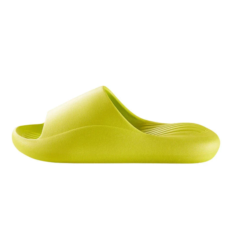 Comfortable slip-on slippers with anti-skid soles in a variety of vibrant colors