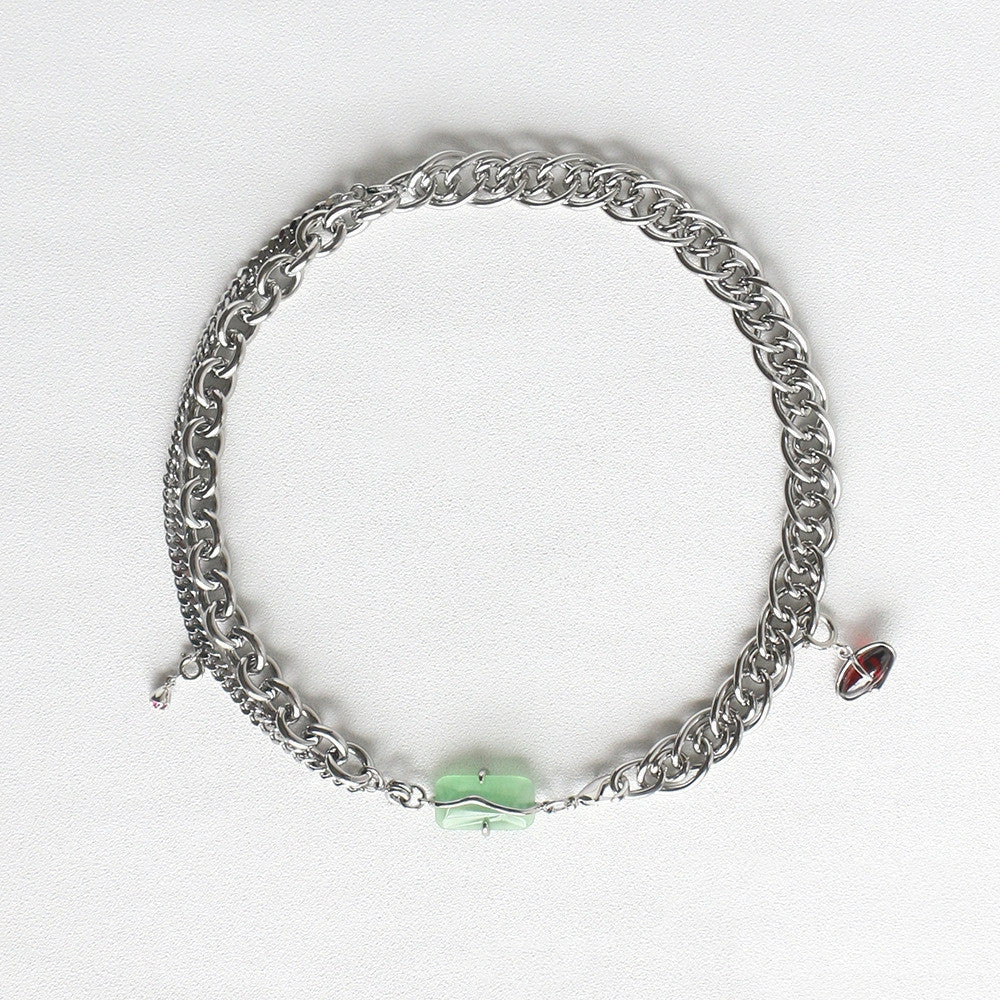Elegant adjustable copper opal necklace in peach pollen zircon and peach blossom opal colour options