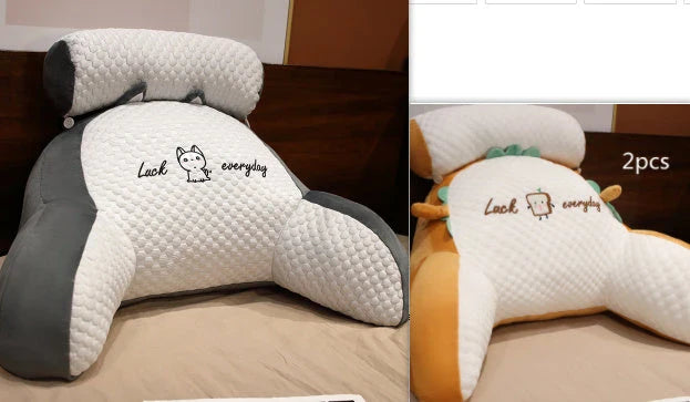 Plush lumbar cushion with ergonomic design for comfortable back and neck support on sofa, chair, and bed