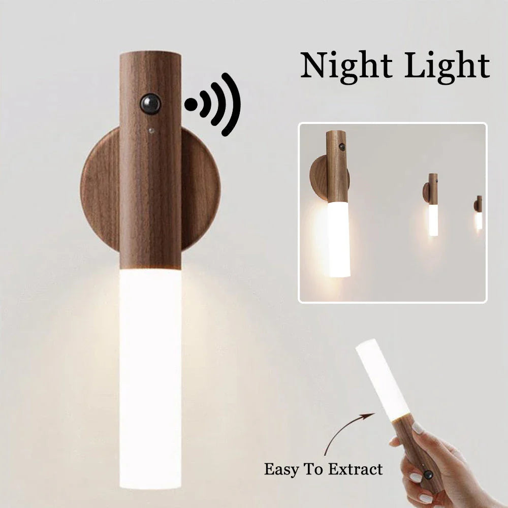 Cordless Magnetic LED Night Light with Motion Sensor for Hallways, Porches, and Cabinets