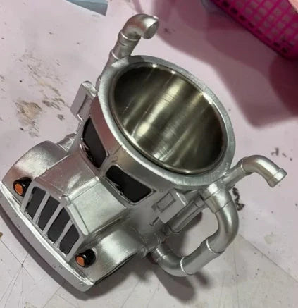 Handcrafted semi-truck shaped coffee mug for truck enthusiasts