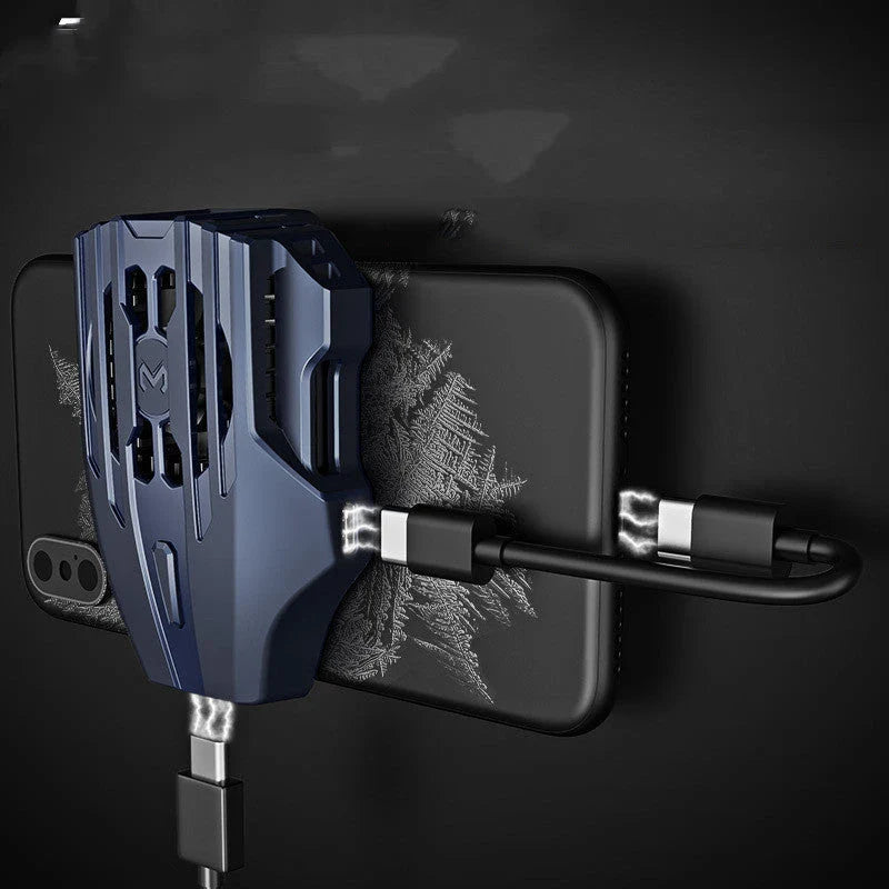 Powerful mobile phone cooling fan with dual cooling channels, ice porcelain, and aluminum alloy construction for seamless gaming performance