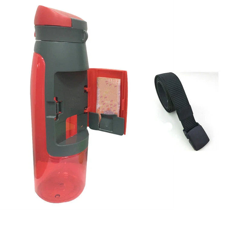 Secure Stash Water Bottle with hidden compartment for storing valuables, perfect for commuting, travel, and outdoor activities