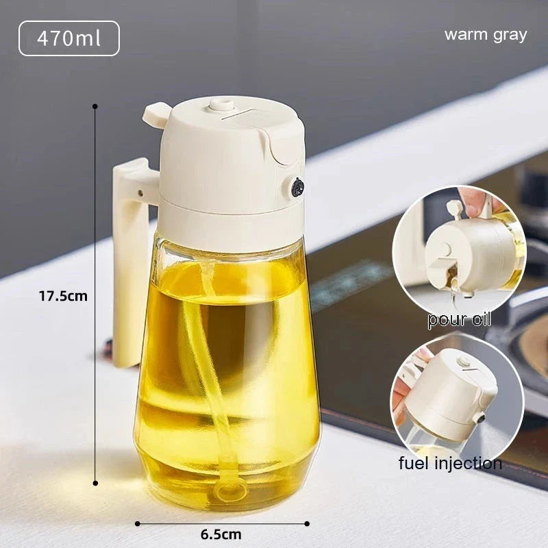 Versatile 470mL Olive Oil Sprayer with Dual Functionality - Spray or Pour for Cooking, Grilling, and More