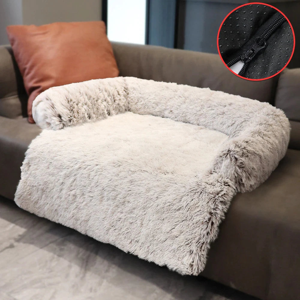 Removable pet dog mat with soft velvet fabric and self-warming polyester inner layer