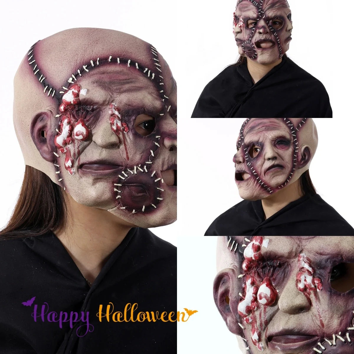 Halloween Three-sided Grimace Horror Mask for cosplay and parties